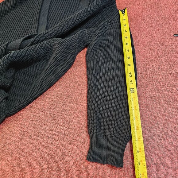 Jenni Kayne Organic Cotton Cocoon Cardigan Sweater Black Ribbed Relaxed XXS - Picture 10 of 12